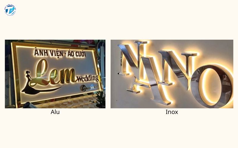 Biển alu chữ nổi, biển chữ nổi inox